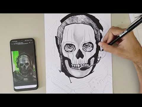 drawing the ghost | MW2 | #callofduty