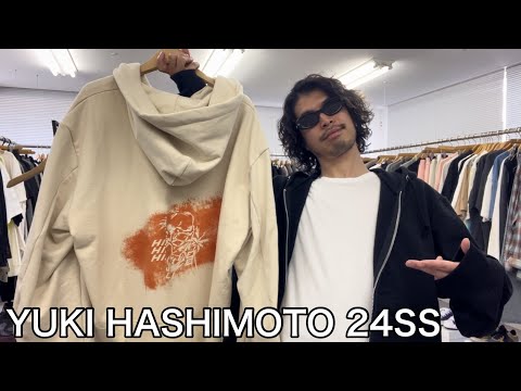 【最速】YUKI HASHIMOTO 24SS！ジップアップフーディきました！2枚袖の立体的な前振り袖がポイント！パックプリントも位置が少し下で、フードに干渉しない！