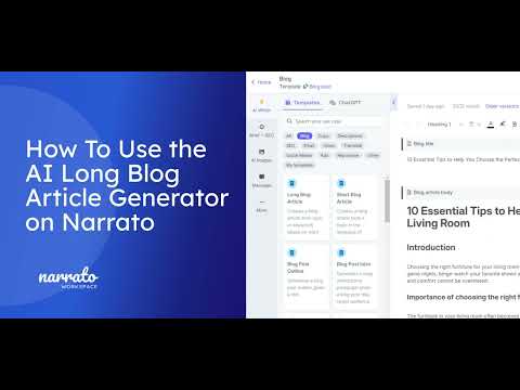 How to Use the AI Long Blog Article Generator on Narrato