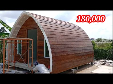 บ้านทรงใบโพธิ์ ขนาดพื้นที่ 3.5 x 5.5 เมตรห้องน้ำในตัว