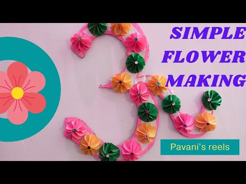 simple flower making /Wall hanging with simple flowers/ diy paper flower