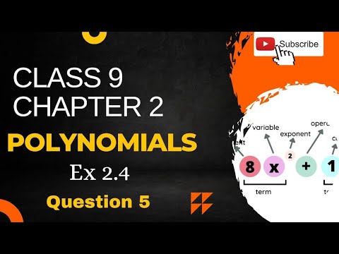 Class - 9 || Chapter - 2 || POLYNOMIALS ||Ex - 2.4 || Ques -5 (1), (2) #math #NCERT #CBSE