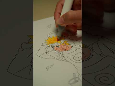 DRAWING NARUTO UZUMAKI WITH MARKERS! [Part 2] #shorts #narutouzumaki #satisfyingvideos