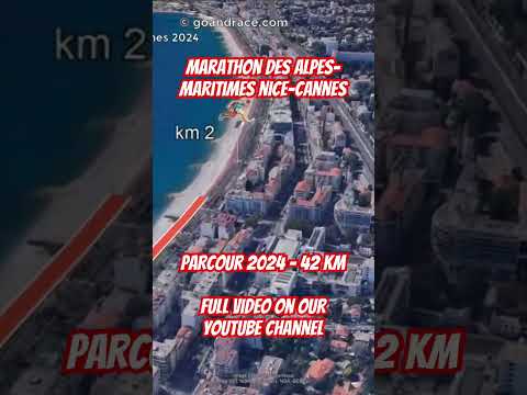 Marathon des Alpes-Maritimes Nice-Cannes 2024: fly over the marathon course! Video of the race path.