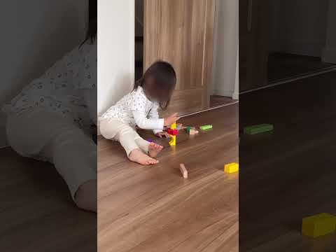 独創的な積み方で遊ぶ2歳児👧🏻🧱#shorts #育児 #育児日記 #育児vlog #専業主婦 #自宅保育 #2歳 #2歳児 #2歳7ヶ月 #日常 #日常vlog #ワンオペ #ワンオペ育児