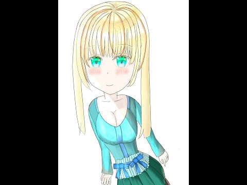 【イラストメイキング】金髪碧眼の可愛い女の子