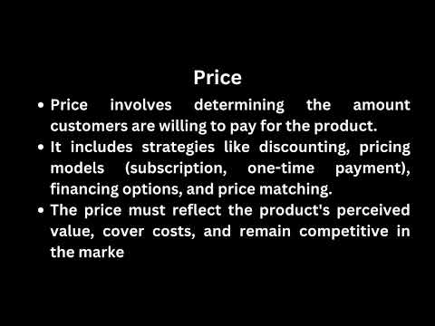 Marketing mix Product, Price, Place and Promotion