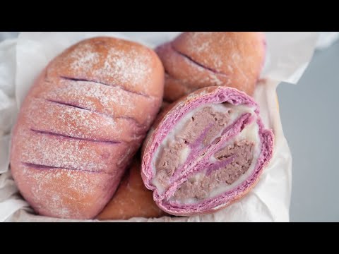 个头大，馅料多，麻薯芋泥软欧包Mochi Taro Artisan Bread