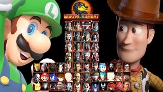 MORTAL KOMBAT 9 | LUIGI & WOODY | EXPERT TAG LADDER | GAMEPLAY (4K60FPS)