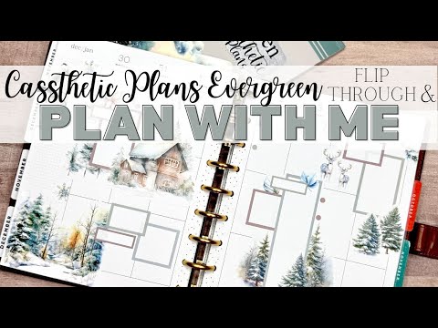 CASSTHETIC PLANS WINTER RELEASE | EVERGREEN | VERTICAL LAYOUT PLAN WITH ME | FLIP THROUGH