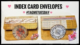 Junk Journal Ephemera - Index Card Envelope with Movable Closure #tagmetuesday