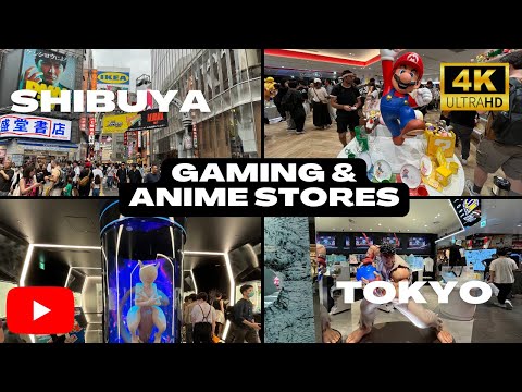 [4K HDR] Tokyo anime & gaming store | Visiting Nintendo Store, Pokemon Center and more in Shibuya