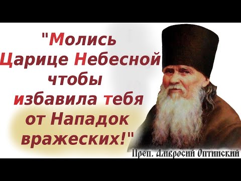 МОЛИСЬ ЦАРИЦЕ НЕБЕСНОЙ, чтобы избавила тебя от вражеских нападок!!!Амвросий Оптинский