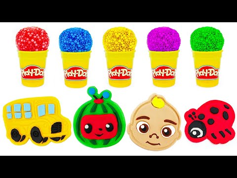 Create and Learn Colors with COCOMELON JJ & Play Doh Molds | Preschool Toddler Learning Video