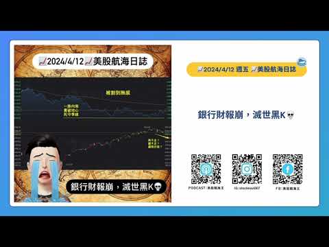 📈2024/4/12週五📈銀行財報崩，滅世黑K💀｜美股航海日誌+新聞導讀｜每日更新