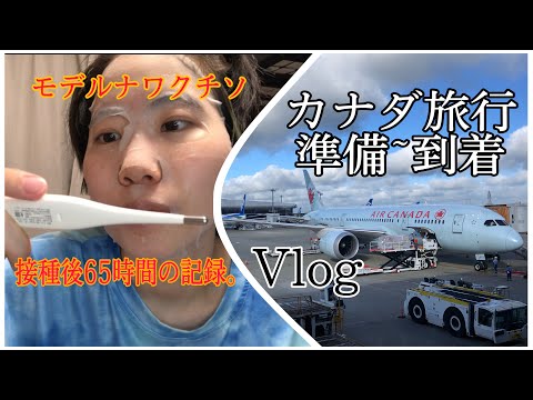 2年ぶりカナダへ一人旅♪ モデルナワクチン後65時間の記録,準備&到着Vlog【トロント経由オタワへ】