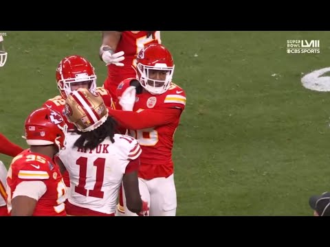 L’Jarius Sneed PUNCHES Brandon Aiyuk 🤬 Chiefs Vs 49ers 2024 Super Bowl highlight