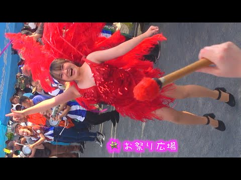 🎊お祭り広場一発目「め～ちゃっ❣️可愛い」🔴赤レンジャー姫🥚本日は快晴に恵まれタマロード🪅商店祭❤️‍🔥稀に見るお茶目な容姿ダンサーの乱魔❗️東京外国語大学ブラジル研究会👩‍🎓縦📲画面高画質迫力サンバ