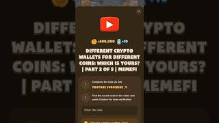 Different crypto wallets for different coins | Memefi video code | #memefivideocode #shorts #viral