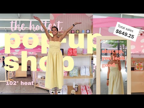 let's do a pop-up shop in 102° heat // vendor market vlog, my fave displays, talking to customers