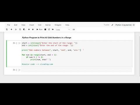 Day 23 : Python Program to Print All Odd Numbers in a given Range