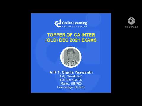 ca inter (old) topper 2021 Dec examination #caresults