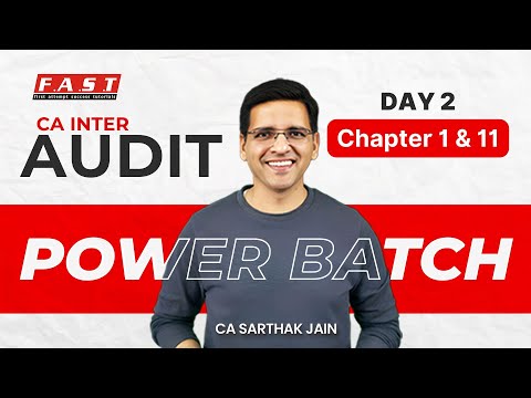 CA Inter Audit Power Day2 | Complete Audit in 15 Days Live on YT for All