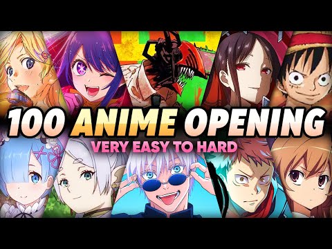 TOP ANIME OPENINGS [Very Easy - Hard] | 100 Iconic Anime Openings