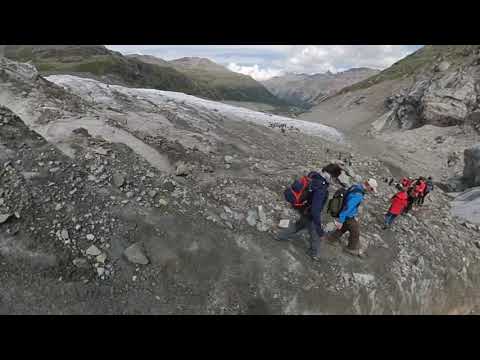 360 Glacier Hike Video - Crossing to Morteratsch Glacier Switzerland