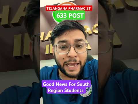 Good News For South Region & Telengana Pharmacist Students | 633 Post #telenganapharmacist #telugu