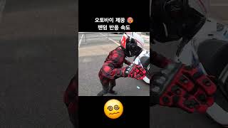 오토바이 넘어지면 뒤에 탄 사람은 이렇게 반응합니다 😭  #제꿍 #텐덤 #오토바이