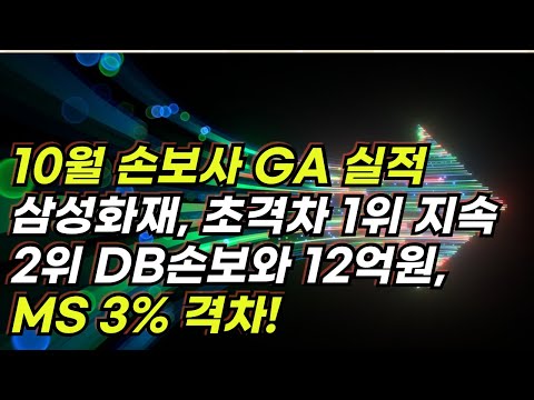 [10월 손보사 GA 실적] 삼성화재, 초격차 1위 지속 … 2위 DB손보와 "12억원, MS 3%" 격차