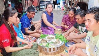 อาหารบ้านนาพาแซ่บ." กินข้าวแลงกับก้อยกุ้ง- หมกปลาชิวหอมๆ🦀🐠🦐🐟.20/8/2024