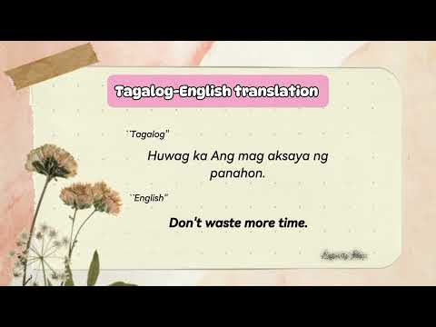 TAGALOG-ENGLISH TRANSLATION Phrases and Sentences #learnenglish #tagalogenglishtranslation