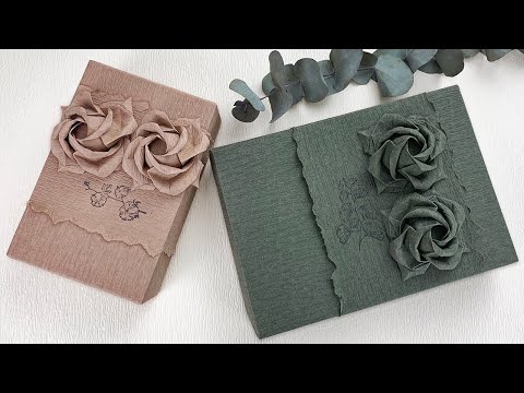 Gift Wrapping｜Gift Packaging Rectangular Box + Origami Paper Rose