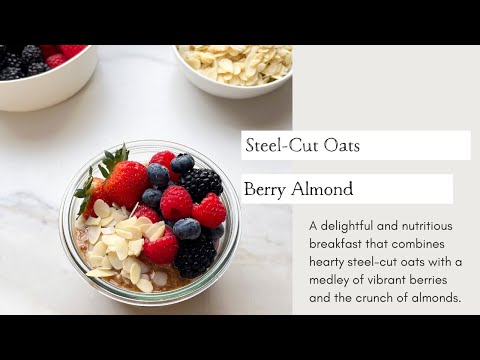 Creamy Vanilla Steel-Cut Oats with Berry Almond Topping | Cooking with Zahra