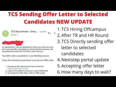 TCS Offer Letter Released after TR and HR Round | TCS Offcampus Hiring | Nextstep portal update