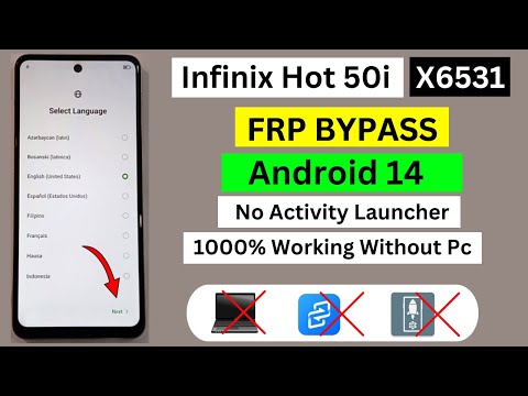 Infinix Hot 50i Frp Bypass Android 14 | Infinix Hot 50i (X6531) Google Account Remove Without Pc