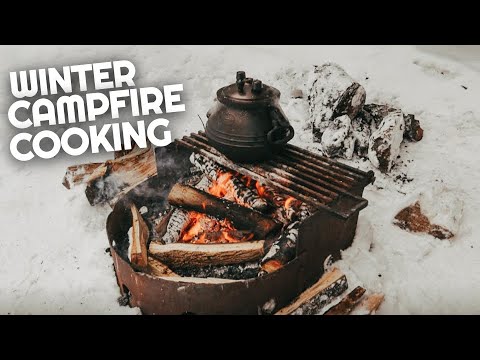 Winter Campfire Cooking | Winter Camping at MacGregor Point Provincial Park | Winter Van Life