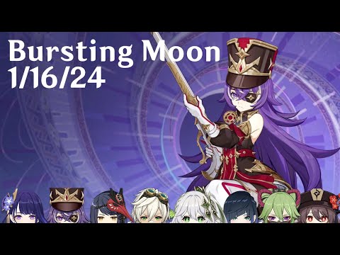 Genshin Impact - 36 star Spiral Abyss - Bursting Moon 1/16/24 (feat. Chevreuse)