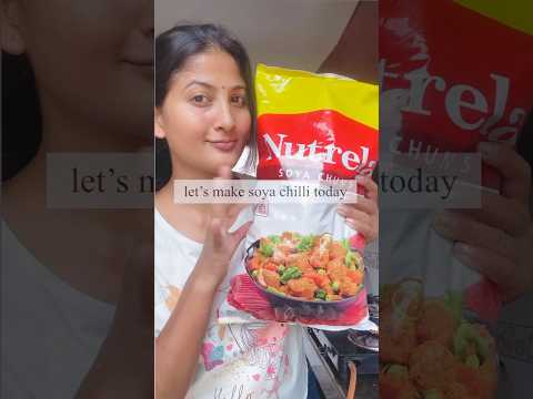 Let’s make soya chilli today || soya chilli recipe #food #shorts ￼￼