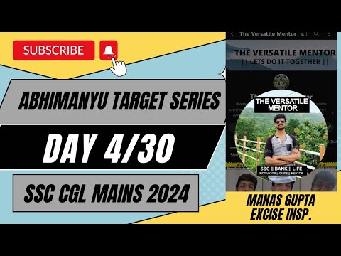 Day 4/30 Abhimanyu Target Series 🔥 SSC CGL Mains 2024 ✅✅ Join Telegram 👇 #ssccgl #cglmains2024 #cgl