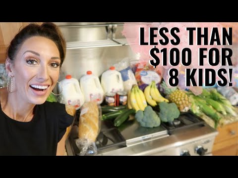 Grocery haul for family of 10, LESS THAN $100! Tips & tricks for affordable groceries! Jordan Page