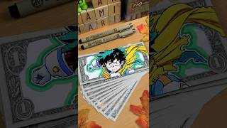 Drawing Midoriya Izuku on a Dollar 🤑 - with Apps AR drawing 🎨 #shorts #drawing #myheroacademia