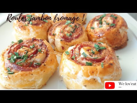 Meilleurs roulés de pâte feuilletée au fromage frais et jambon de dinde😍: on est prêt pour l'apéro🥂