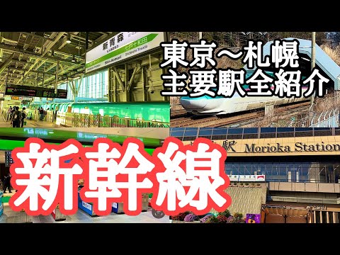 【東北・北海道新幹線】主要駅全紹介　東京→上野→大宮→仙台→盛岡→八戸→七戸十和田→新青森→奥津軽いまべつ→木古内→新函館北斗→札幌　撮影: 2023年～2024年