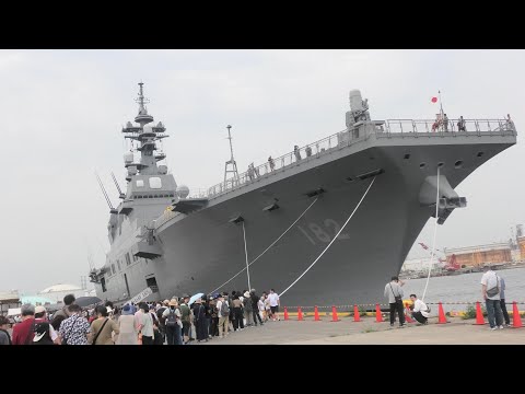 【4K】仙台港に来港したヘリコプター搭載護衛艦「いせ」の外観