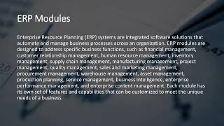 ERP Modules