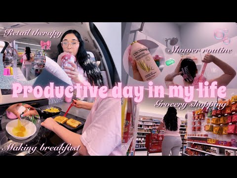 A productive day in my life ♡: shower, cooking, cleaning, self care, retail therapy, & grocery run