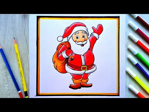 How to draw Santa Claus step by step | Merry Christmas drawing | Easy Santa Claus drawing 🎄